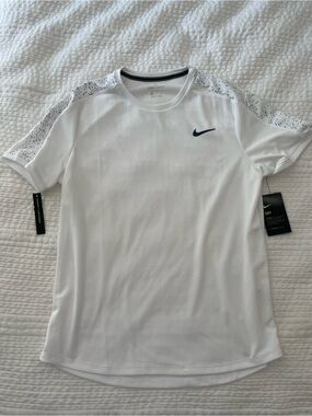 Nike White Dri-FIT Short Sleeve Athletic Top